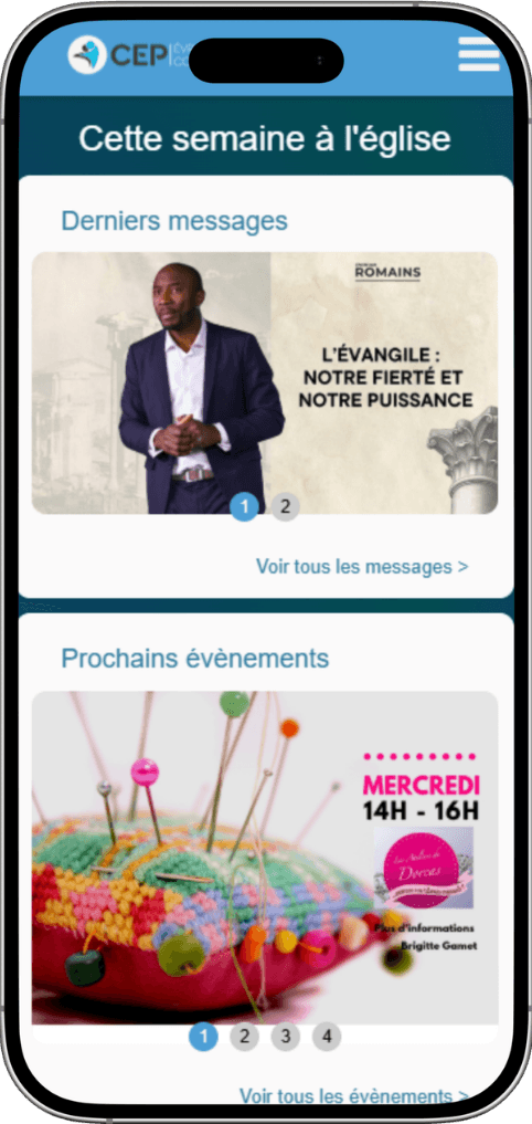 Aperçu de l'application CEP